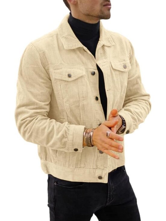 Other - Mens Corduroy Trucker Jacket Slim Fit Button Down Winter Coat